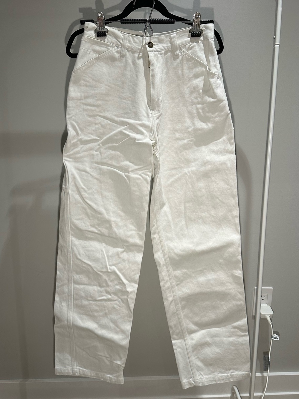 Womens Straight Leg Jeans - White